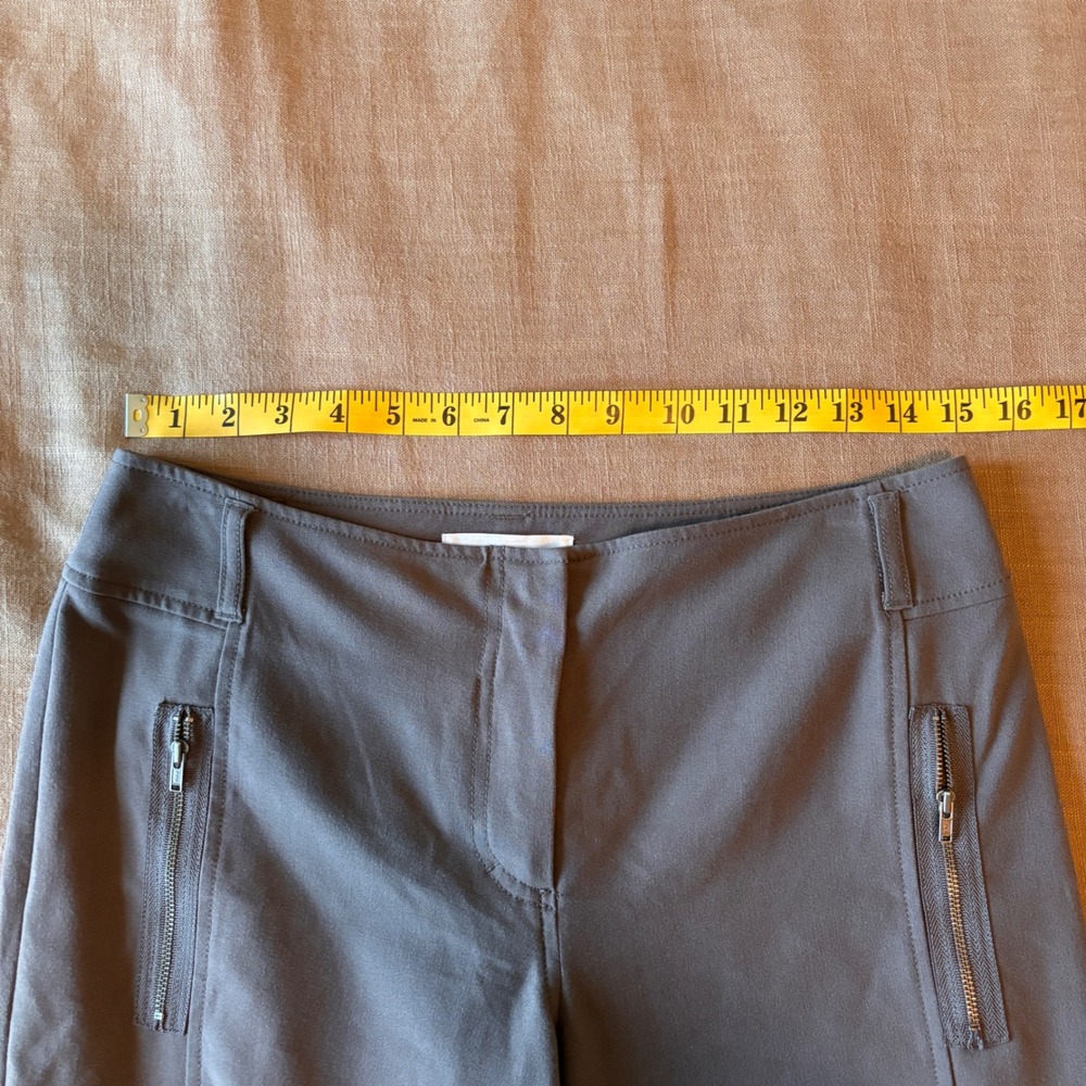 Chicos 0 Brown Cargo Straight Leg Pants Womens 4 Zipper Pockets Stretch Utility - Picture 5 of 7